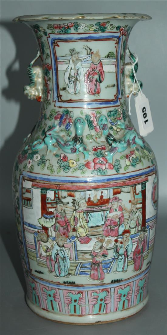 Late 19th Century Cantonese vase, approx 16in.(-)